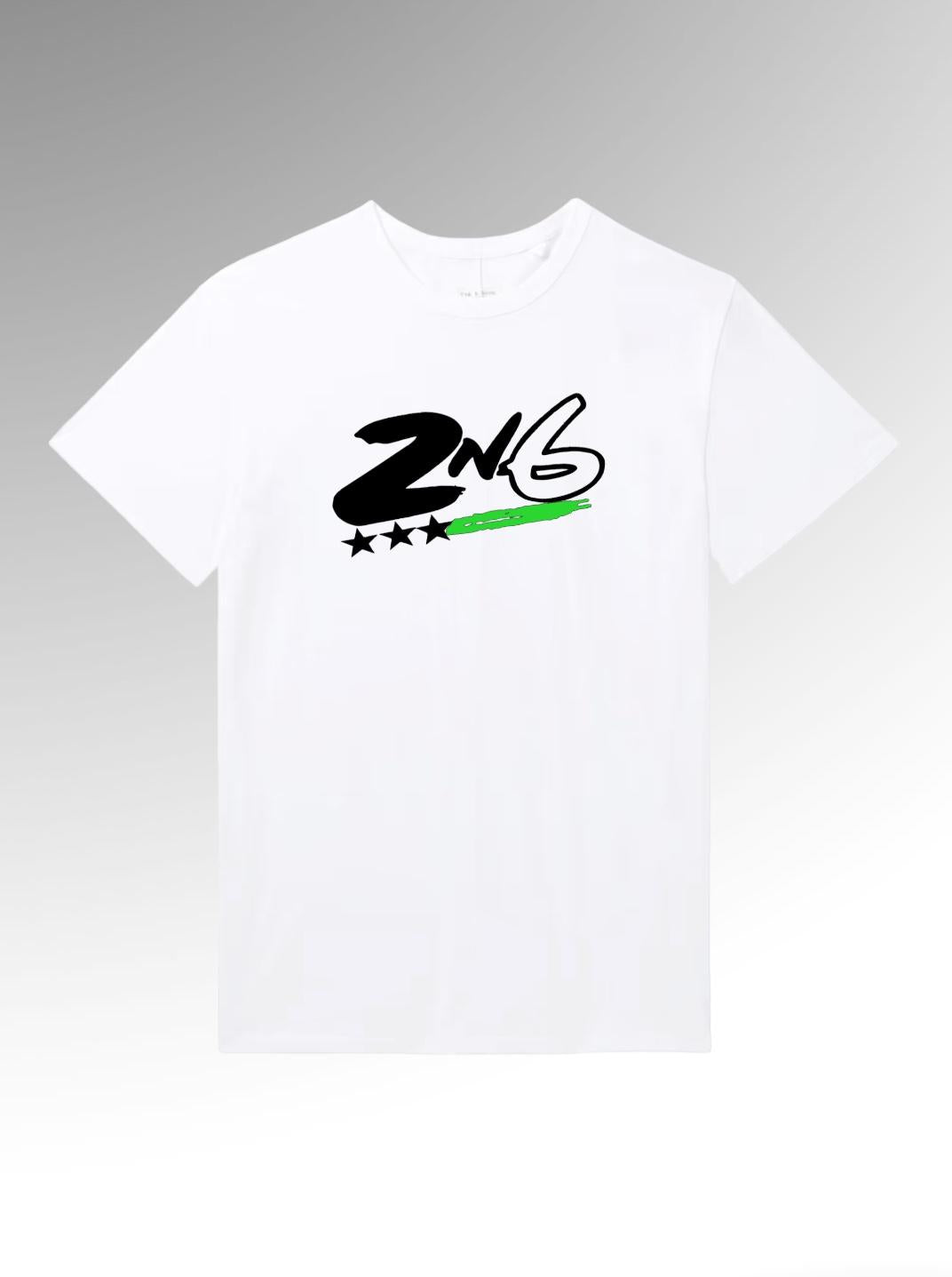 Classic T-shirt w/ neon green stripe