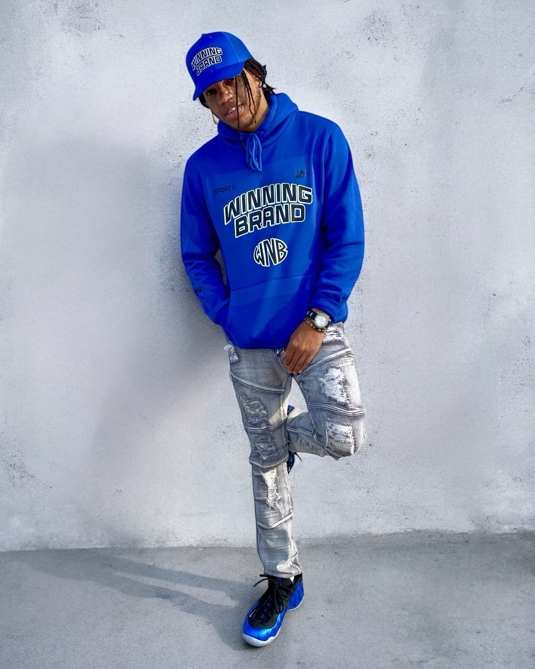 Electric Blue Winning Brand Hoodie