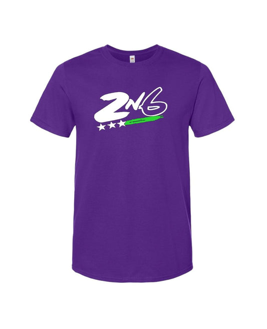 Purple 2n6 Limited Edition Classic T-Shirt with Neon Green Strip