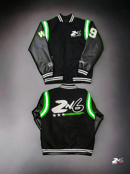 Neon Green Classic Varsity Jacket